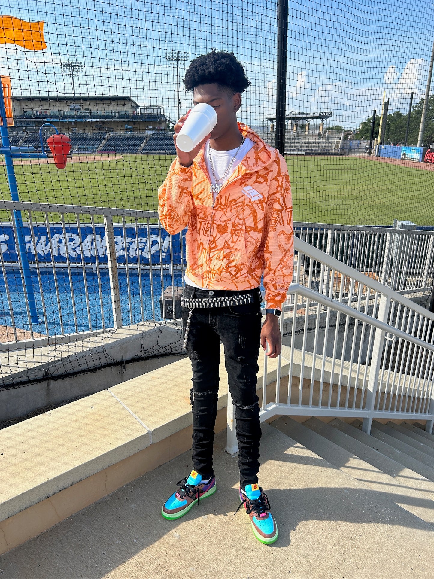 “Dreamsicle” Graffiti Zip Up
