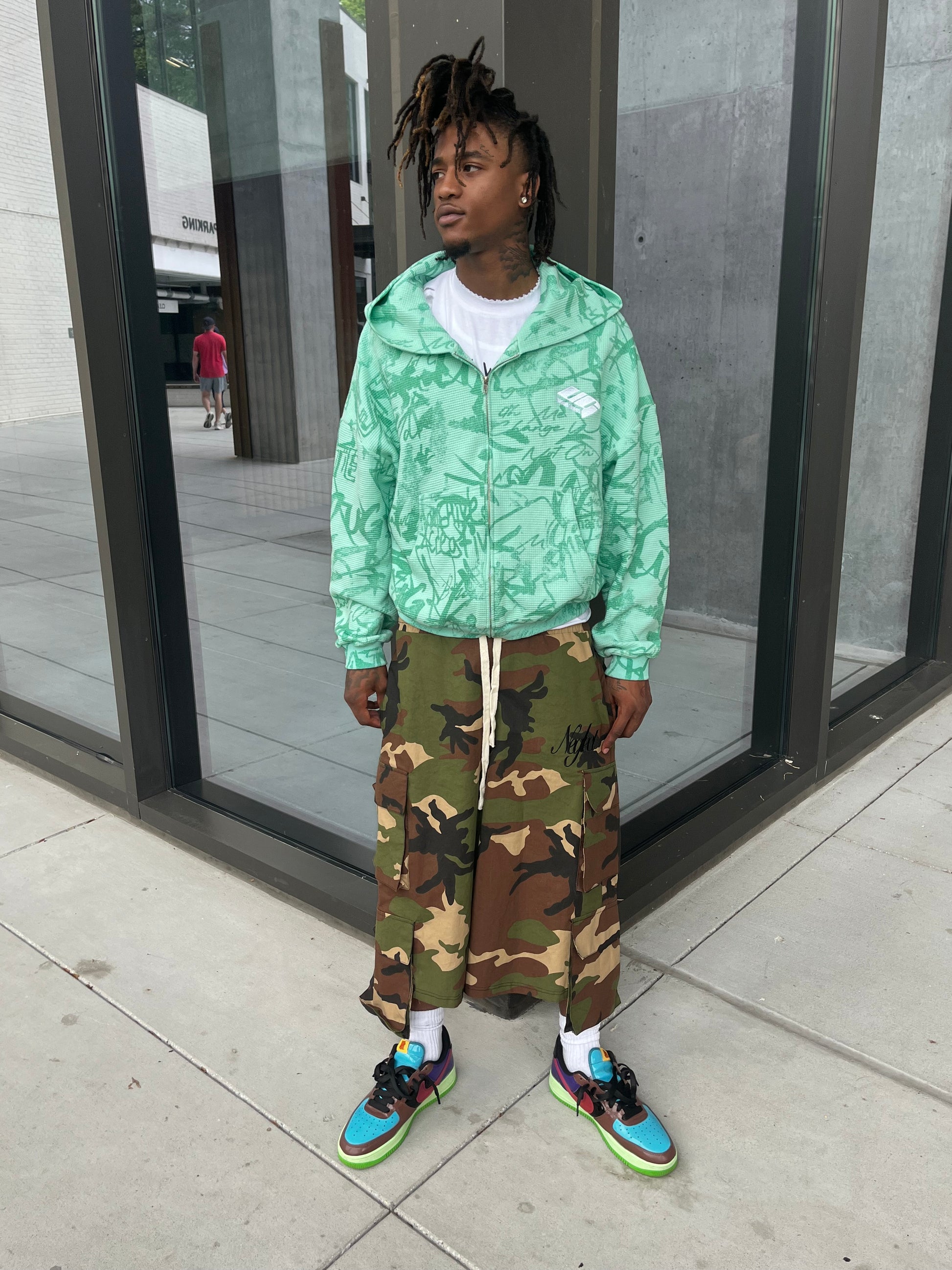 "Mint" Graffiti Zip Up